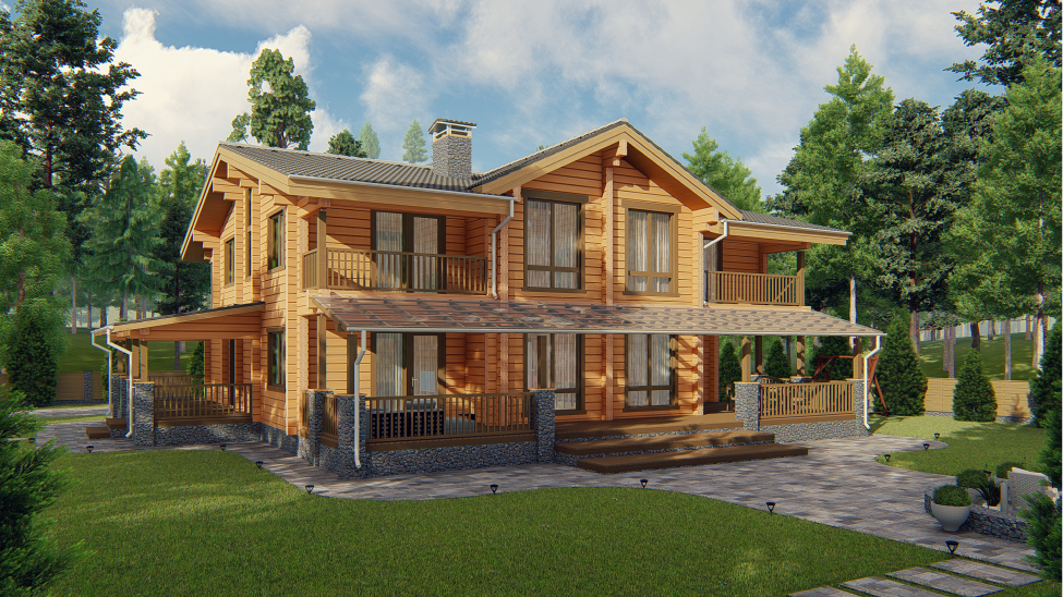 Finnish houses made of glued beams
